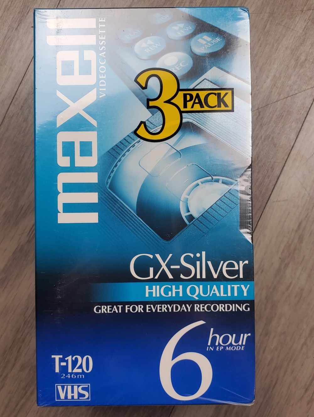 NEW MAXELL T-120 VHS 3 PACK 6 HOUR Video Cassette Tapes Standard Grade SEALED